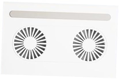 HOLIDYOYO Laptop Cooling Rack with Dual Fans Adjustable White Folding Laptop Stand for Home Office Notebook Ventilation and Heat Dissipation