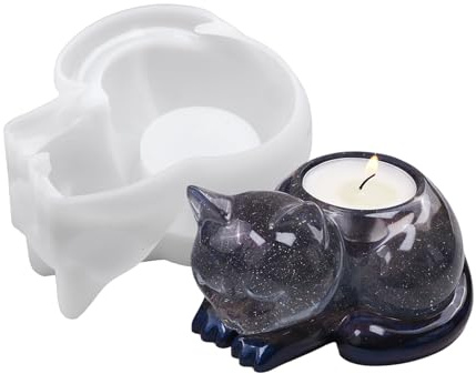 Molde de silicona para resina, moldes de silicona para resina epoxi, cemento flexible, candelabro, molde para manualidades, decoración de mesa, accesorio para el hogar