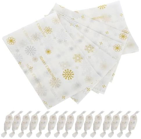NUOBESTY Hojas de Papel Temática Navideña 500 para Envolver Dulces y Golosinas Fiesta de Navidad