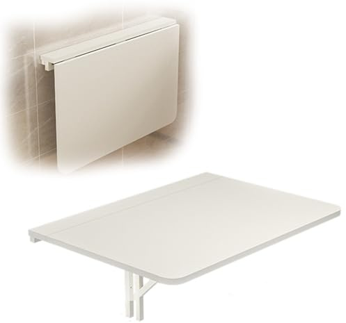 ZYXQQJ Wandklapptisch 80x58cm Weiß Klapptisch Klein Küchentisch Esstisch Wand Platzsparend Schreibtisch Für Zuhause, Büro, Küche