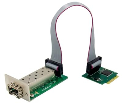 Wadakada Tarjeta de Red SFP de 1 Puerto con Clave M.2 Ae, 10/100/1000 Mbps, Gigabit Ethernet, Puerto de Fibra Único, I210AS