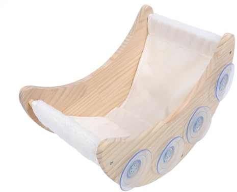 Dioche Percha para Ventana Cama para Ventana para Gatos con Ventosa Fuerte: Madera de Pino, Percha Segura y Cómoda para Gatos, Hamaca para Montada en Fácil de Instalar