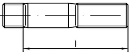 DIN 938 Stiftschraube M20x110 Stahl 8.8 blank 10 Stk