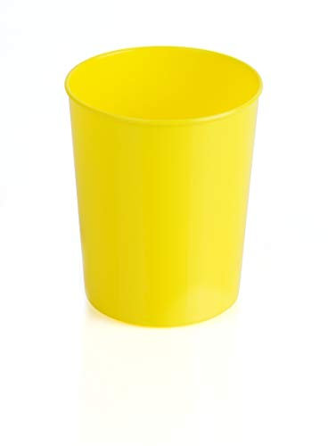 Tazza per spazzolini da denti, in plastica, per feste, in plastica, infrangibile, impilabile, riutilizzabile, per campeggio, barbecue, picnic e attività all'aperto, 250 ml, giallo classico