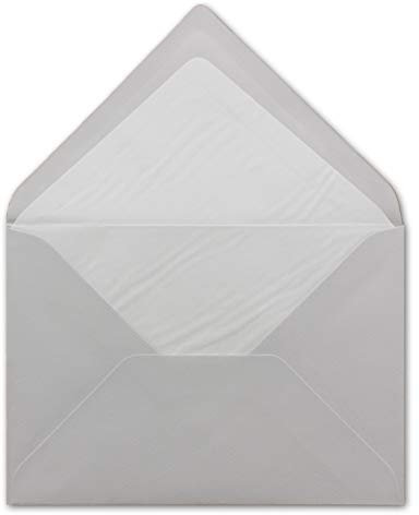 2000 DIN B6 Briefumschläge Hellgrau mit weißem Seidenfutter - 12,5 x 17,6 cm - 100 g/m² Nassklebung gerippte Umschläge ohne Fenster von Ihrem Glüxx-Agent