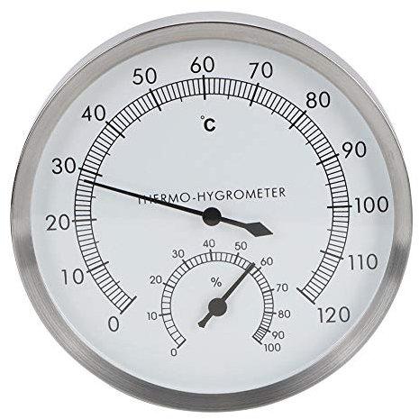 Mumusuki Termometro-igrometro termometro igrometro per Bagno Turco in Acciaio Inossidabile 2 in 1 da Interno, per Bagno Turco con Sauna