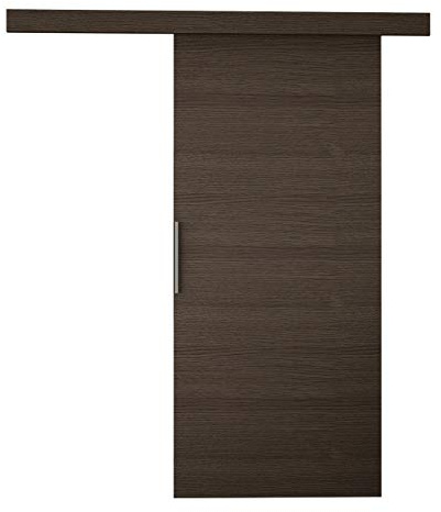Mirjan24 Schiebetürsystem Flash I mit Selbstschließer Zimmertür Aluminiumgriff Komplett-Set für Schiebetüren, Tür Innentüren Trennwände (Choco, Modell: 90)