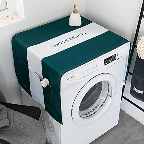 Abdeckung Waschmaschine Decken Waschmaschinen Abdeckungen Waschmaschinenbezug WaschmaschinenüBerzug Auflage Mit Aufbewahrungstasche Reines Grün 55 X 140cm