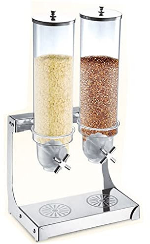 SYXL Edelstahl-Getreide-Spender, Haferflockenspender Multifunktionale Bonbonspender Rotation AusgangsausgabeFür Kitchen Haushalt (Größe : Double)
