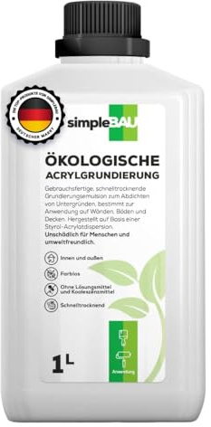 simpleBAU Acryl-Grundierung 1L Tiefgrund Innen Außen Lösemittelfrei