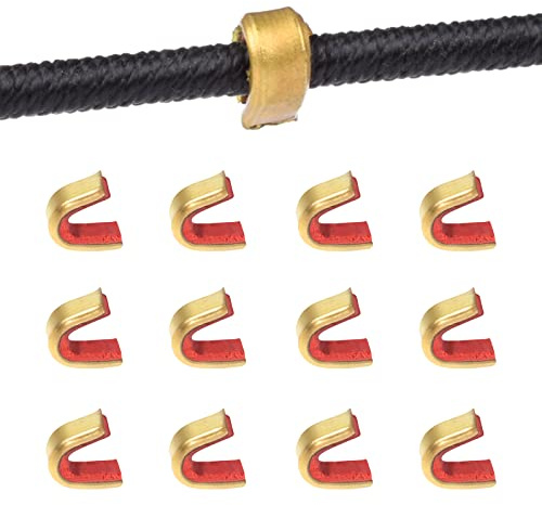 ELONG OUTDOOR Arco con arco de cuerda de puntos de nocking de cuerdas de nock conjuntos de latón hebilla clip de golpeos (12 unids/paquete)