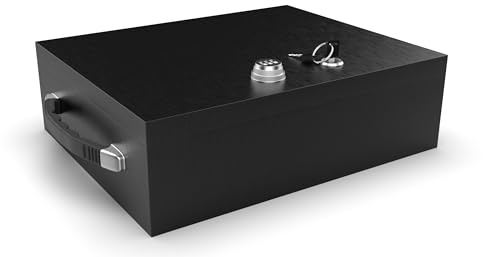 Fire Retardant Strong Box, Dual Combination and Key Lock Security Chest