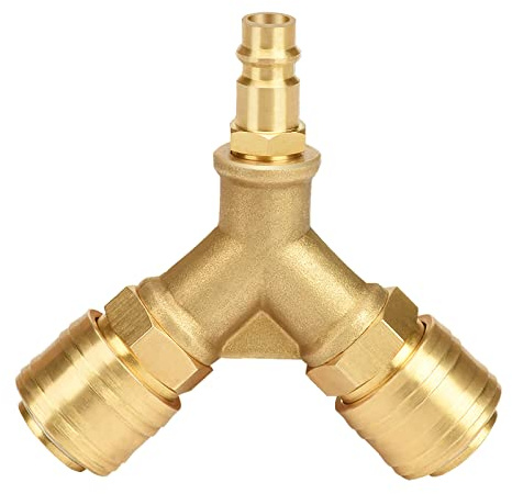 nutmanel Distributeur d'air Comprimé, 1/4 Pouce Raccords d'air Comprimé à 2 Voies Connecteur d'air Comprimé de Tuyau en Y