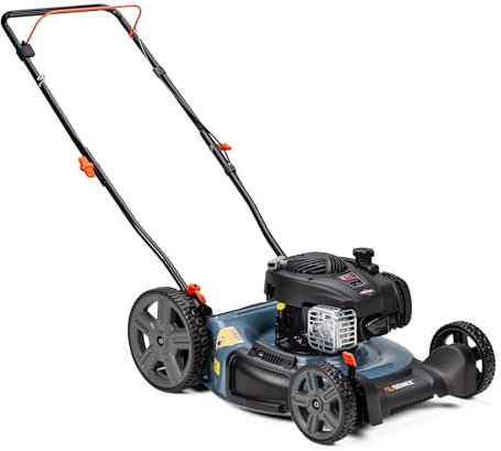 SENIX LSPG-M4 - Cortacésped de empuje a gas de 21 pulgadas con motor Briggs & Stratton de 4 ciclos de 125 cc, mulching y descarga lateral, ajuste de altura de doble palanca de 6 posiciones