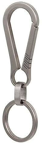 Magwave Portachiavi in Titanio EDC, Clip Con Moschettone a Sgancio Rapido per Uomo, Anello Robusto e Ultraleggero(A)