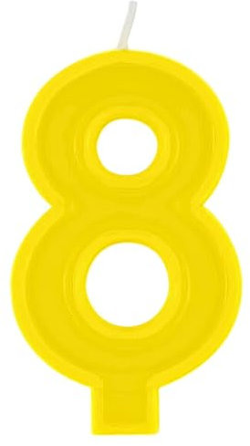 Unique 11798 Geburtstagskerze – 9 cm – Form mit Erhöhtem Rand – Gelbe Farbe – 1 Stück (1 Packung), Yellow