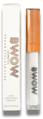 Premium Lash Glue Adhesive – Vegan, Latex-Free, Hypoallergenic, Strong Hold, Waterproof Lash Glue for False Strip Lashes, Dries Clear, Gentle on Sensitive Eyes, Washable All-Day Wear