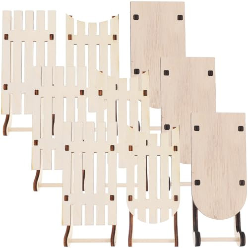 Abaodam 9stücke Holzschlitten Dekoration Teiliges Unvollendetes Weihnachtsornament Für Bastelprojekte Als Tischdeko Für Weihnachtsbaumverzierungen
