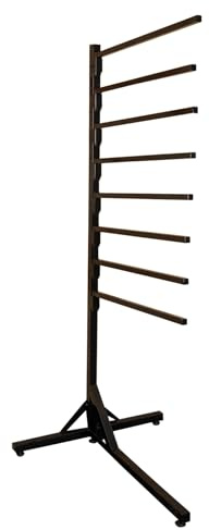 EASY-UP 8-Tier Free-Standing Saddle Pad Rack Stand | Color Black| Tack Rack Holds English Pads and Western Pads | Holds 8 Saddle Pads | Easy Assembly
