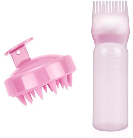 Bouteille de brosse de coloration pour cheveux, peigne à racines, applicateur de teinture capillaire, peigne et brosse de massage de la tête, flacon applicateur de teinture capillaire, flacon