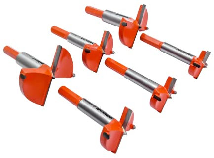 YOKOCUT Wolframstahl Forstnerbohrer Set 6 tlg. im Koffer, Forstnerbohrer Topfbohrer Kunstbohrer für Holz und Hartholz Kunststoff, Holzlochfräse Holzbohrer mit Sechskantschaft ∅30-60mm