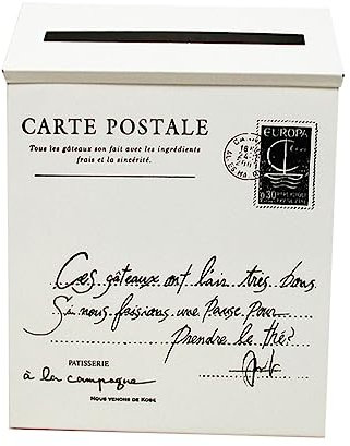 Veemoon Retro Eiserner Briefkasten Beige Weiß Wanddekoration Vintage Postkasten Haus Ornament Dekorativer Postkasten Fotorequisite Stilvolle Außenwand Deko Aus Premium Eisen