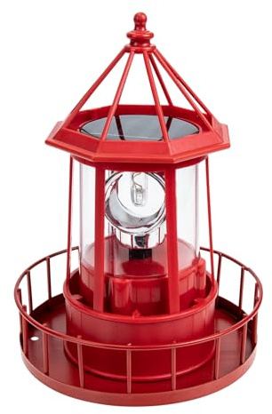 Toddmomy Rotante Faro Lanterna Luce Il Faro Solare s Outdoor Solar Garden s Outdoor Patio Lampade Yard Casa Giardino Lampada Rotante