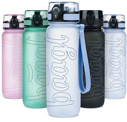 Baagl Kinder Trinkflasche, Auslaufsichere Wasserflasche 800ml, Schule und Sport Flasche für Jungen, Mädchen, Vielseitige und Praktische Flasche mit verschließbarem Deckel (Dust Blue)