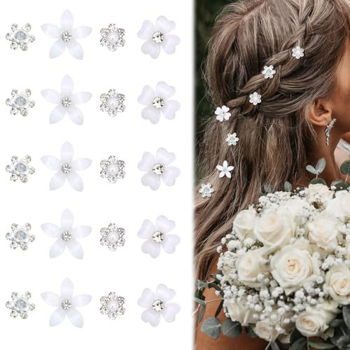 NATOSU Braut Haarschmuck, 20PCS Blumen Haarnadeln Hochzeit