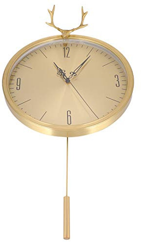 Dekaim Hängende Uhr, kleine Messing-Pendeluhr, Wanduhr, Zeitmesser für Büro, Schlafzimmer