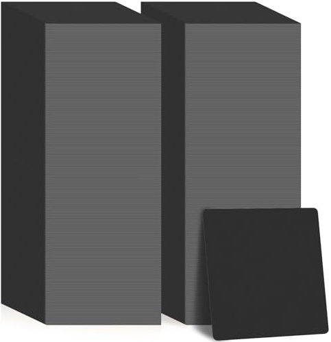 TaoBary 400 Pcs Cardboard Paper Coasters Bulk 4 Inch Square Blank,Black