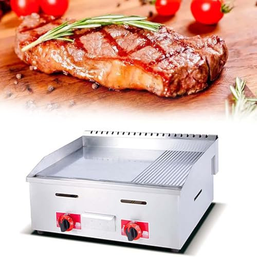 Plancha Eléctrica Profesional de Acero Inoxidable, Parrilla Eléctrica Industrial, Plancha de Cocina de Hierro, Temperatura Ajustable, Limpieza Fácil, Para restaurantes bares cámping barbac(Size:722)