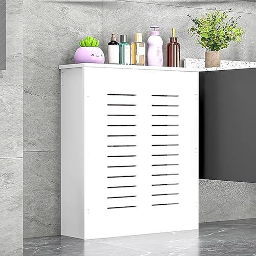 ZIHESY Moderno y Elegante Cubre Radiadores, gabinete de PVC de Blanco, Estante para Radiador Vertical para Sala de Estar Dormitorio, para Radiador Calentador(50x80x15cm/19.68x31.49x5.9in)