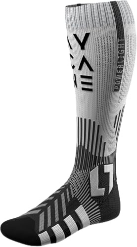 AYCANE Powerlight Eishockey-Socken – Nahtlos, Schnürdruck-Schutz, bequem & gepolstert, ultraleicht, atmungsaktiv & schnelltrocknend – Für Kinder & Erwachsene – Schwarz (XL (EU 45-47))