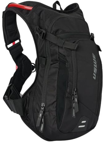 USWE MTB Hydro Trinkrucksack mit Trinkblase - Trinkrucksack für Radfahren, Mountainbike, E-MTB und Gravel Reiten, Rucksack mit Wasserblase (9L, Carbon Black)