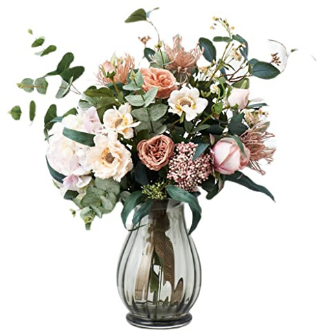 fiore artificiale con vaso orchidea fiore artificiale con piccolo vaso di vetro seta finta varietà decorazione floreale fiori artificiali di seta in vaso per tavolo casa festa ufficio orchidea