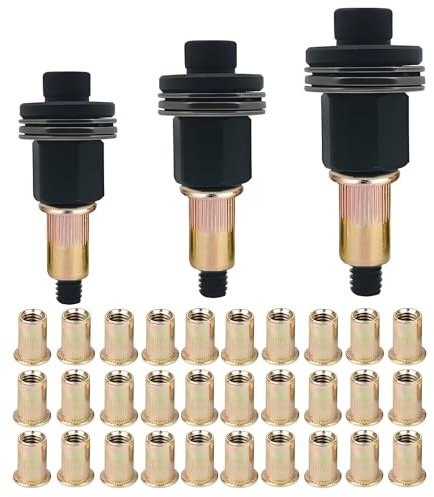BAPPKON Lot de 3 Pinces à Riveter et écrous, kit de 30 pièces métriques pour Rivets M8, M10, M12, Rivets en Acier au Carbone, Ensemble d'outils de Pince à Riveter pour Machine à Riveter Manuelle