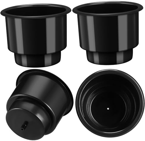 Yardenfun Cup Holders Cup Holder Inserts Black Strong and Robust 4 Pcs Pp Plastic for Organizing and Accessories at Home and Car