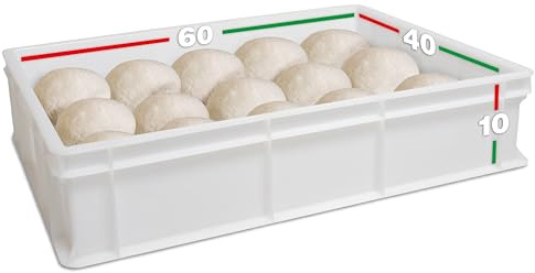 LUNEDA Bac à Levage Pâte 60 x 40 x 10 cm Professionnel - Conteneur Made in Italy Superposable Empilable pour Pain, Pizza, Panetti, Restaurant, Pizzeria, Four (1 Baignoire)