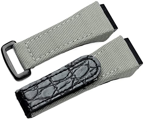OFWAX Nylonstoff für Herren, 25 mm, mit Lederband, für Richard Mille Uhren, Federsteg-Ausführung, 25mm, Achat