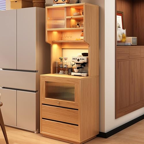 LHXLSH Vorratsschrank Küche, Mehrzweckschrank Haushaltsschrank, Buffetschrank Kitchen, Putzschrank Mit Sichtfenster Aus Acryl Aus, für Küche Wohnzimmer Esszimmer(50cm/19.6in)