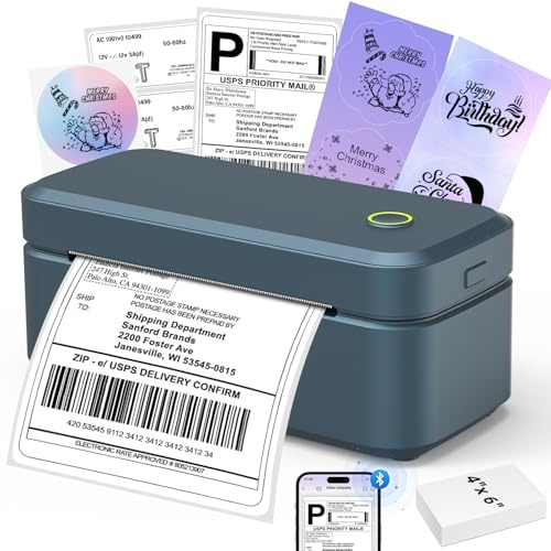 Ablemark L100 DHL Etikettendrucker, Bluetooth Thermodrucker 4x6