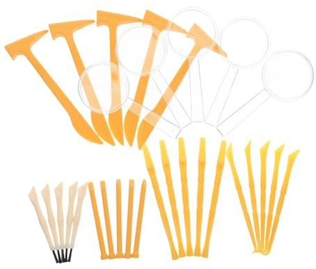 FIXOSHEE 5 Juegos Kits de Herramientas Infantiles para Excavación de Huevo Gigante de Dinosaurio Juguetes de Jardín Educativos para Niñas Incluye Martillo Cincel Pincel para Desarrollo
