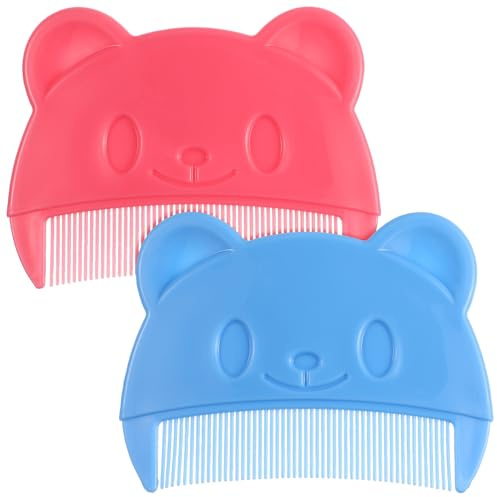 GARVALON 2pcs Fine Tooth Combs for Cradle Cap Removal, Portable Hair Combs Fine Teeth, Blue and Pink Grooming Kit for Newborn Scalp Care
