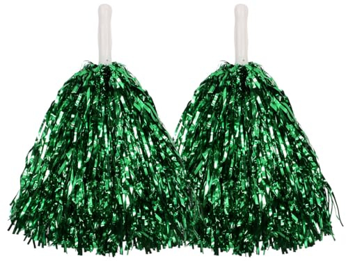 PartyMagix Pom Poms Cheerleader Metallic – 2 Stück – Glitzernde Tanz- & Show-Puschel in Lila, Pink, Blau, Gold, Silber, Grün & Rot – Zubehör für Cheerleader, Tanzgruppen & Karneval
