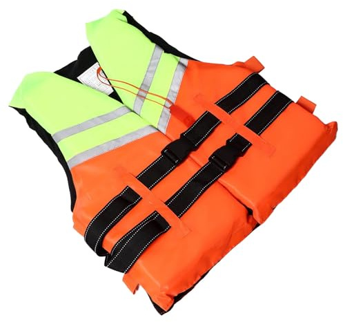 BTOSEP Giubbotto Salvagente per Adulti Giubbotto Salvagente per Esterni Gilet Salvavita Alla Deriva con Stile di Giunzione Arancione con Fischio