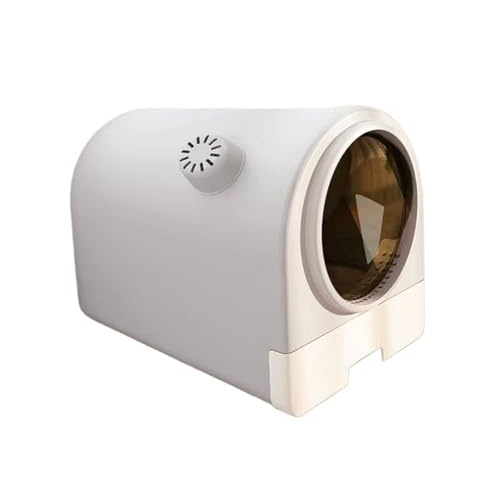 djurtoalett Kattsandlåda med lock, helt sluten låda kattsandlåda, stänksäker stor kattpotta modeskåp for kattsand, lätt att rengöra Standard kattlådor(Grijs)