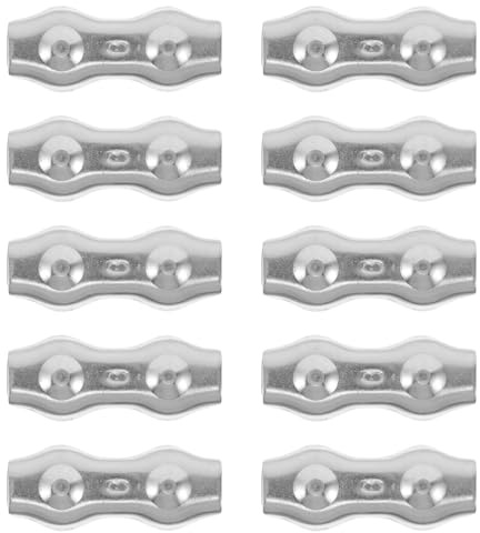 Mikinona Set da 6 Morsetti per Cavi Metallici in Acciaio Inox M6 Duplex, Morsetti a Doppio Bullone per Fissaggio Stabile di Funi Metalliche, Clip per Cavi Resistenti alle Intemperie