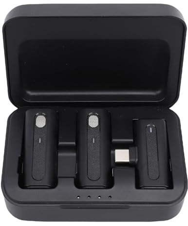 Sorandy Micrófono Lavalier, Micrófono de Solapa Inalámbrico, USB C y Bluetooth con Audio, Ideal para Cámara, PC, Teléfono Inteligente, Grabación de Entrevistas, Transmisión en Vivo
