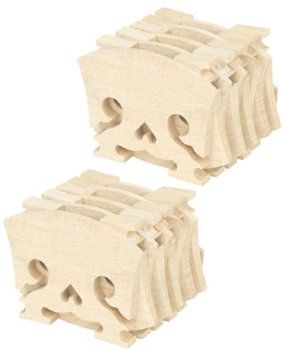 NOLITOY Puentes de Violín de Arce Macizo Forma Corazón, 10 Unidades, Accesorios para Violín Estilo Barroco, Suministros de Madera para Instrumento, Tono Cálido y Duradero, Uso